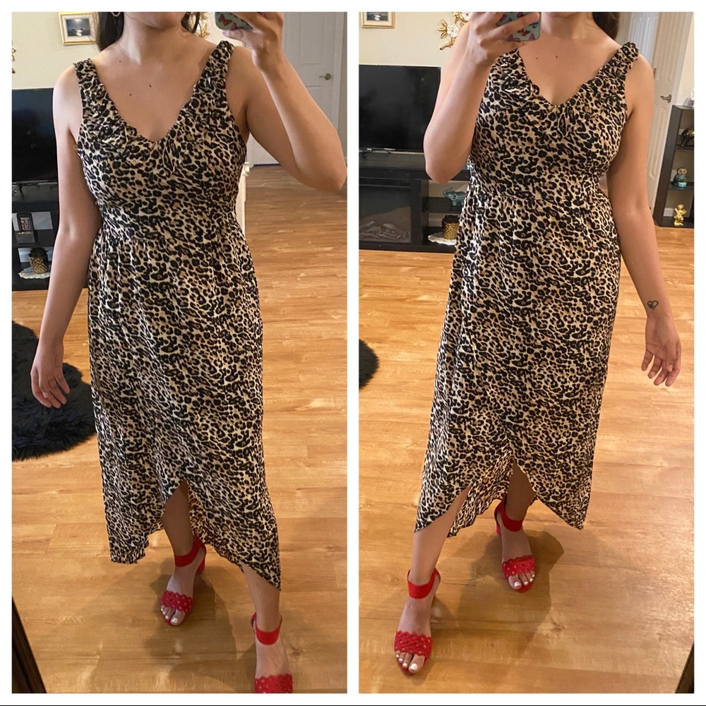 Crystal Dolls cheetah print maxi dress